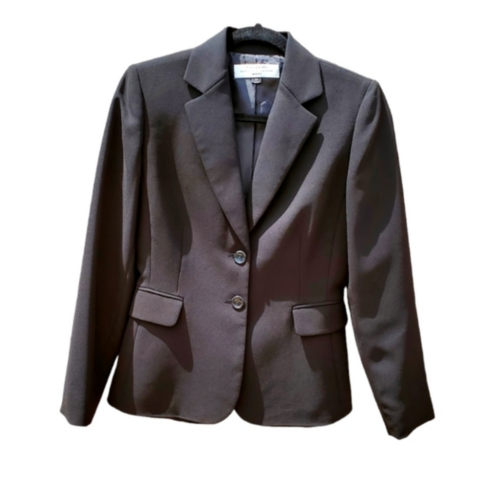 Tahari ASL Black Button Blazer Jacket Size 2 Petite